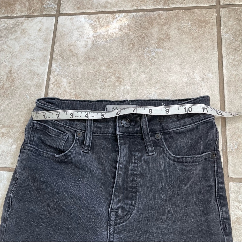 Madewell 9" High Rise Skinny Jeans Women's Size 24 Stretch Denim Dark Wash Black - Picture 9 of 13